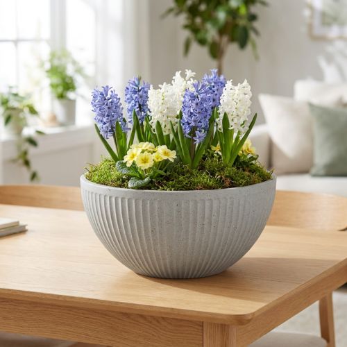 Pflanzschale Grau meliert Kunststoff Ø35cm H16,5cm für Wohn- und Dekoideen | Floristik24.at