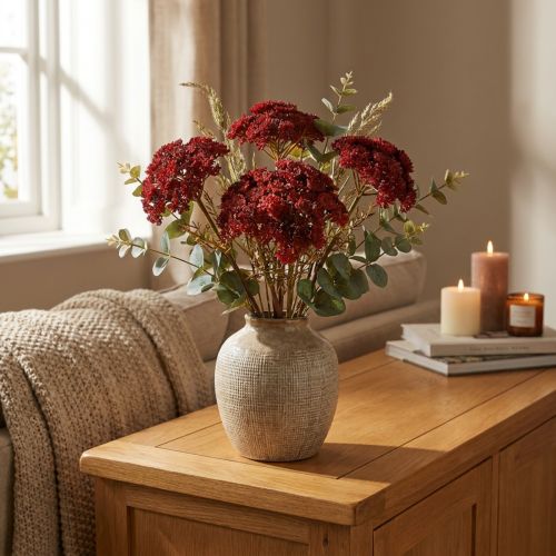 Schafgarbe künstlich Rot, Kunststoff, H30cm, 6 St | Floristik24.at