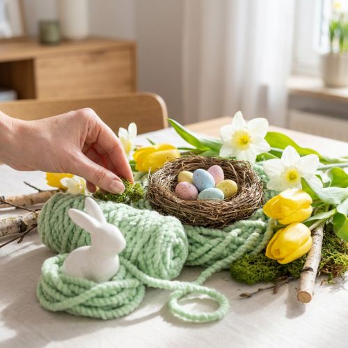 Deko-Filzkordel Jute-Schafwolle Hellgrün 10mm 25m | Floristik24.at