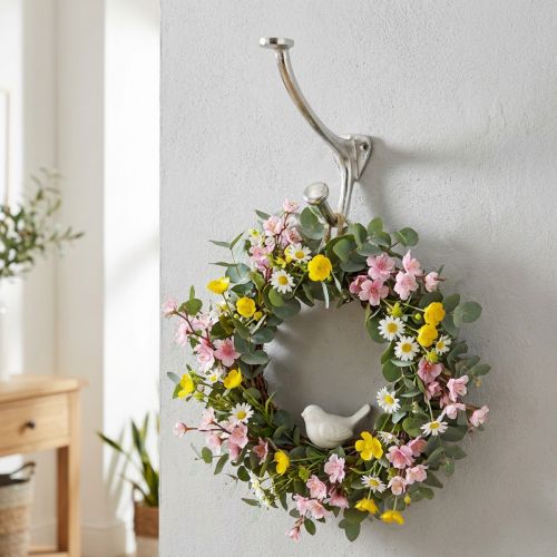 Wandhaken Metall Silber Vintage H22cm Doppelhaken | Floristik24.at