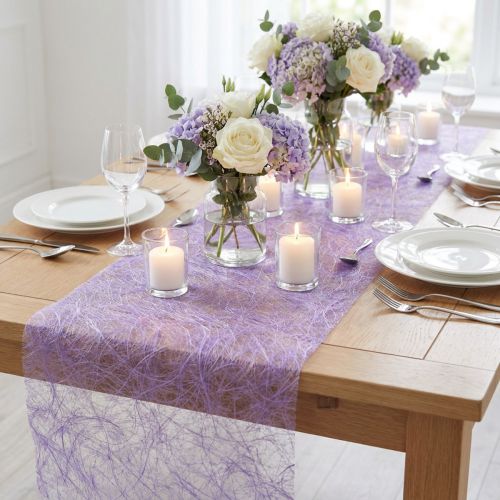 Deko-Vlies Tischband Sizoweb Lila 30cm x 5m | Floristik24.at