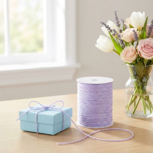 Artikel Kordel Polyester Glimmer 15mm Lila 50m Dekoration Basteln