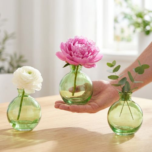 Artikel Kleine bauchige Glasvasen grün Ø7,5cm H9cm 6 Stück
