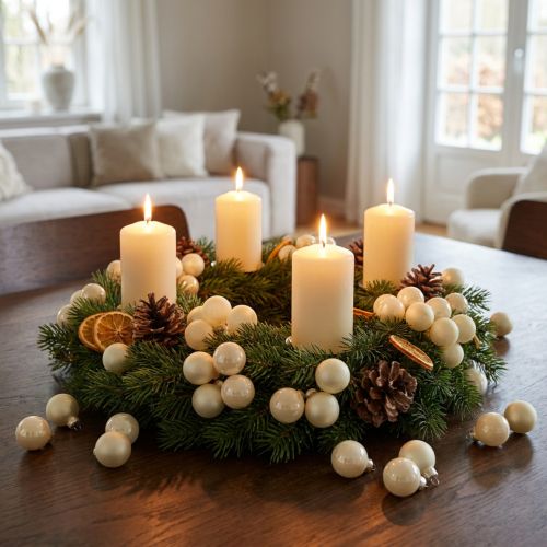 Mini Weihnachtskugeln aus Glas am Draht Ø25mm Creme, 140 Stück | Floristik24.at