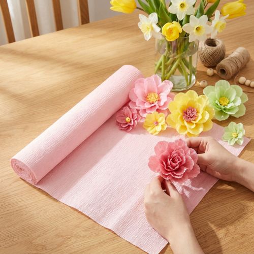 Artikel Floristen-Krepppapier Rosa 50×250 cm 5 Rollen für Floristik und Dekoration