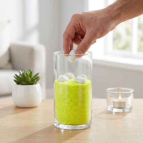 Dekosand Neongelb Farbsand 0,5 mm Körnung 1 kg | Floristik24.at