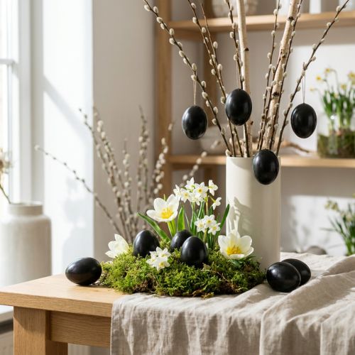 Artikel Schwarze Gänseeier Ausgeblasen Ø 5,5-6cm 8-9cm 10 Stück Dekorationseier