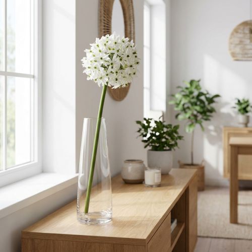 Dekoblume Allium, künstlicher Kugellauch, Weiß, Ø 20 cm, L 72 cm | Floristik24.at