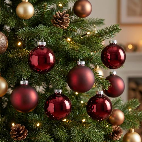 Weihnachtskugel Glas Ø4cm Bordeaux Mix 24 St | Floristik24.at