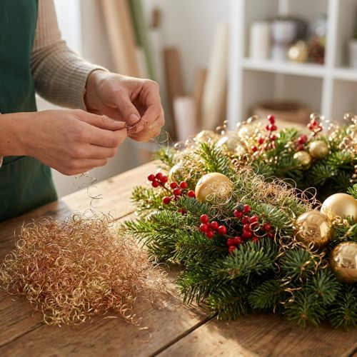 Flower Hair Lametta 200g aus Kupferdraht in Gold und Kupfer für Weihnachtsdeko | Floristik24.at