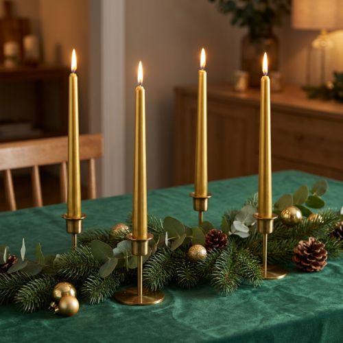 Spitzkerzen 300/23 Gold 12St. | Floristik24.at
