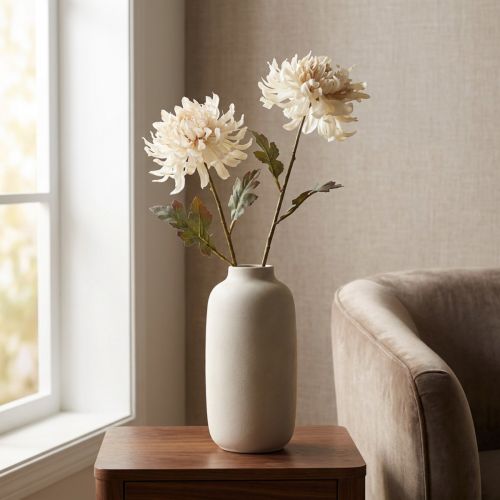 Chrysantheme künstlich creme 72 cm im 2er-Set | Floristik24.at