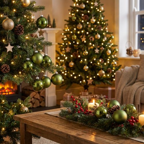 Weihnachtsbaumkugeln aus Glas im Grünen Mix 24 Stück | Floristik24.at