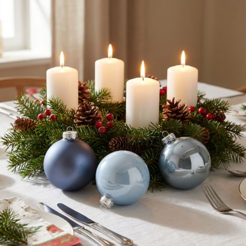 Artikel Kugel-Set aus Glas Blau/Silber 7,5 cm – Matt & Glänzend, 12 Stück