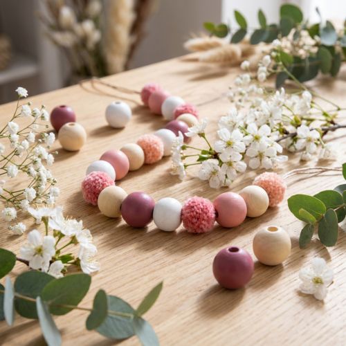 Holzkugeln und Dekokugeln Ø3cm Rosa, Lila, Natur, Weiß 36 Stück | Floristik24.at