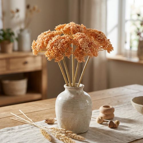 Schafgarbe künstlich Kunstblumen Orange 50cm, 5 Stück im Bund | Floristik24.at