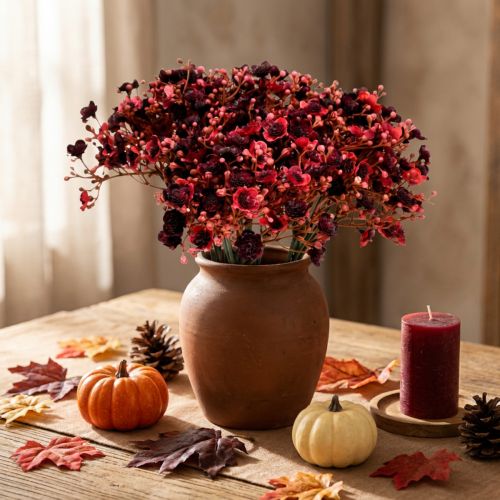 Schleierkraut künstlich Rot, 29,5 cm, 18 Stück, Herbstdeko | Floristik24.at
