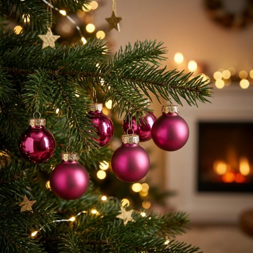 Mini Weihnachtskugeln aus Glas Pink Ø 2,5 cm (22 Stück) | Floristik24.at