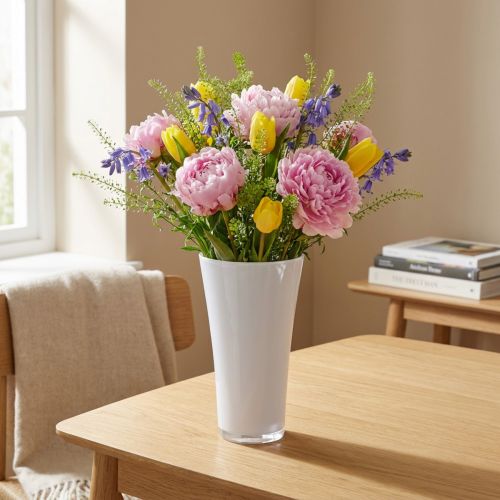 Vase Fizzy Weiß Kunststoff Ø13,5cm H20,5cm 1 Stück | Floristik24.at