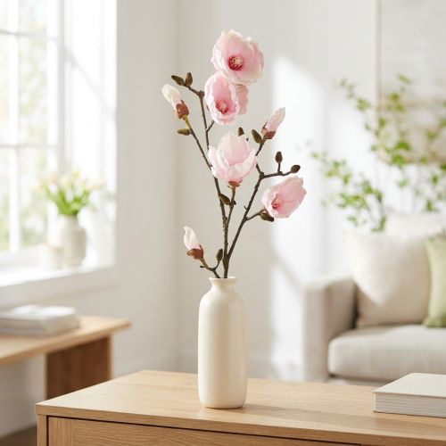 Künstlicher Magnolienzweig Rosa Blüten 100 cm | Floristik24.at