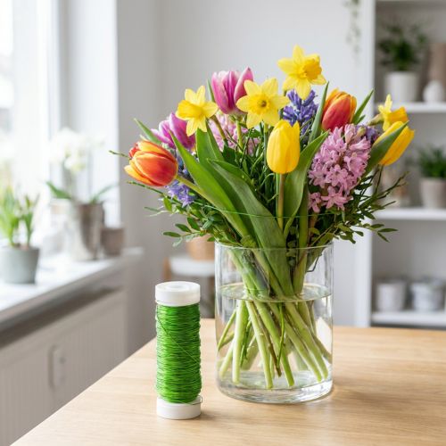 Dekolackdraht Zink Ø0,30mm 50m Apfelgrün | Floristik24.at