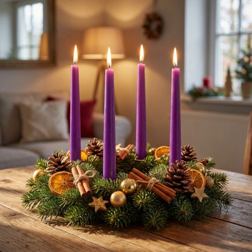 Spitzkerzen aus Wachs Lila 250x23mm 12 Stück | Floristik24.at