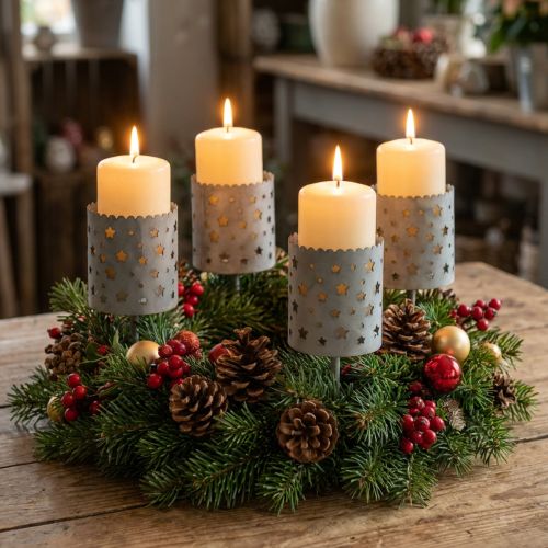 Kerzenhalter zum Stecken Adventskranz Ø6,5cm H14cm 4 St | Floristik24.at