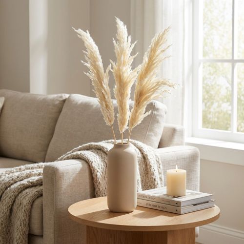 Deko Pampasgras Creme gebleicht Trockengras 95cm 3 Stück | Floristik24.at