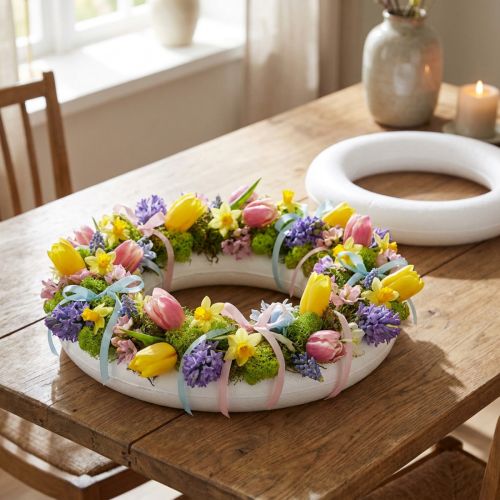 Styroporring Weiß Ø15cm 2-teilig für Dekoration und Bastelarbeiten | Floristik24.at