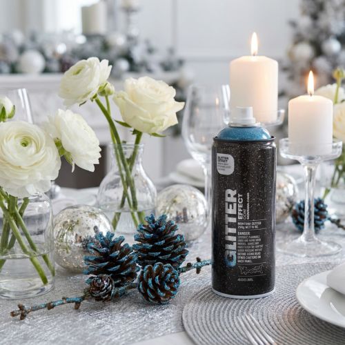 Artikel Glitter Effekt-Sprühfarbe Blau Cosmos 400ml für Deko-Oberflächen