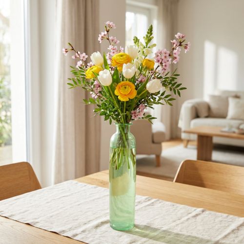Blumenvase Glas Grün Ø6,5 cm H30 cm | Floristik24.at