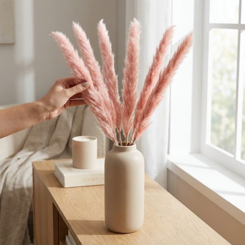 Getrocknetes Pampasgras Rosa Trockenblumen 65-75cm Naturdeko 6 Stück | Floristik24.at