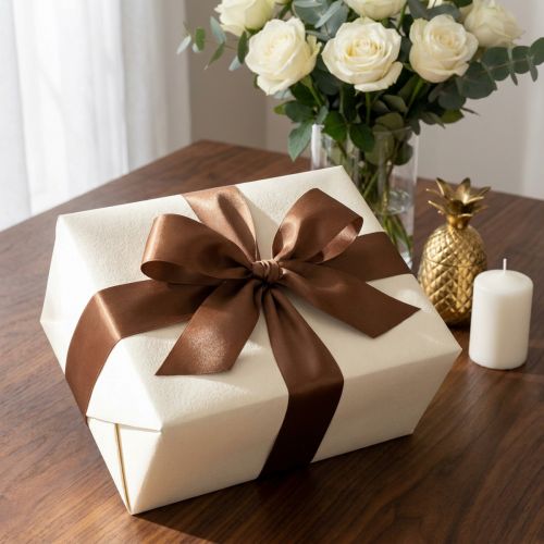 Artikel Polyester Geschenk- und Dekorationsband Braun 40mm x 50m
