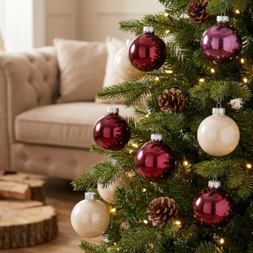 Glas-Weihnachtskugeln Berry Mix Ø6cm 24-teilig | Floristik24.at