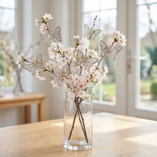 Deko Schmetterlinge aus Metall, Hängedeko, Silber, 5 cm, 30 Stück | Floristik24.at