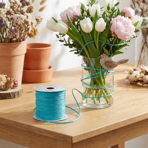 Papierummantelter Basteldraht 50m Türkis Ø2mm | Floristik24.at