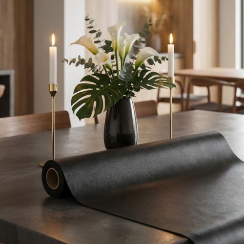 Kunstleder Schwarz Dekorstoff 33cm x 1,35m | Floristik24.at