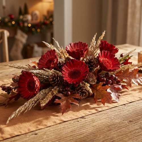 Artikel Trockenblumen Compacta Rosette Rot aus Holz Ø4,5–6,5cm 40 Stück