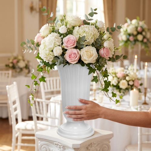 Artikel Einstellvase Lilia Weiß Kunststoff Vase Ø28cm H48cm