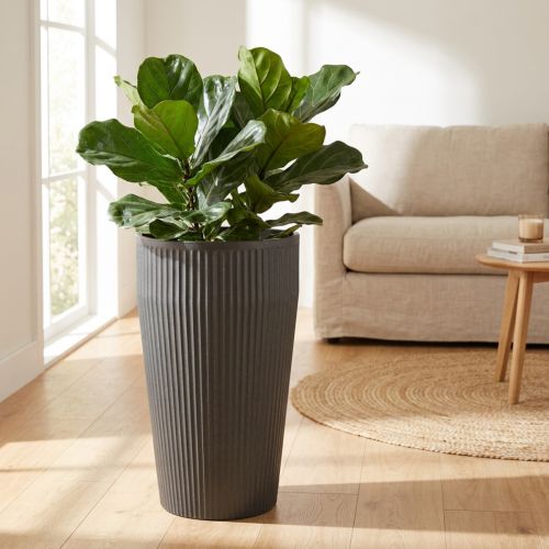 Bodenvase Kunststoff Anthrazit Ø28cm H46,5cm | Floristik24.at