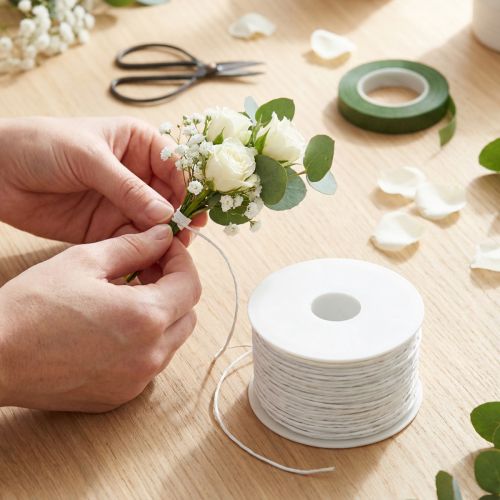 Papierdraht Weiß Ø2mm 100m für Dekoration und Bastelarbeiten | Floristik24.at