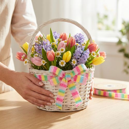 Artikel Geschenkband Frottee Dekoband 10mm Bunt Gestreift 10m
