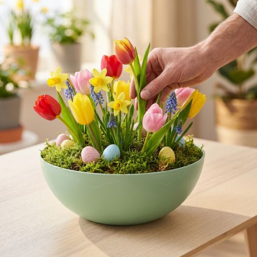 Deko-Schale Kunststoff Grün Pastell Ø20cm Tischdeko Frühling | Floristik24.at