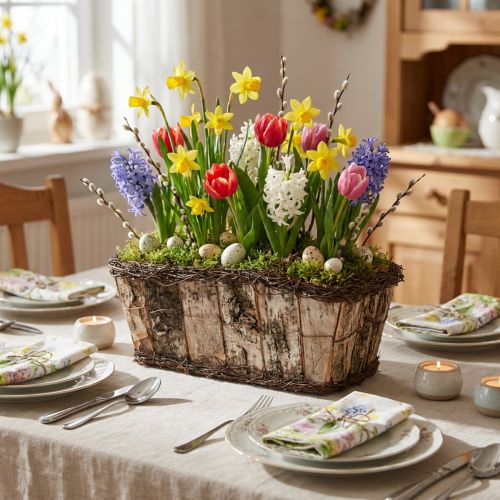 Pflanzschale Rechteckig Birkenrinde Reben 36x18x14cm Natur | Floristik24.at