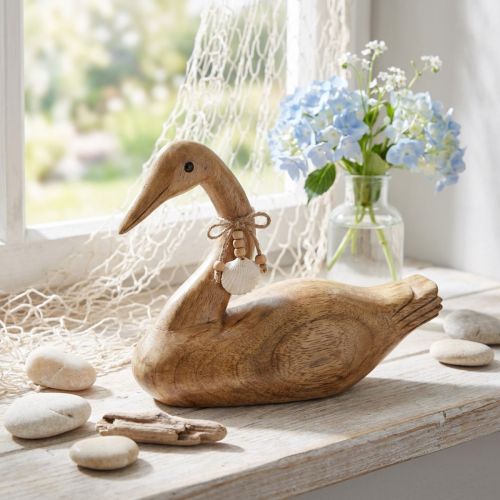 Deko-Ente aus Mangoholz in Naturfarben, 29x8,5x21,5 cm | Floristik24.at