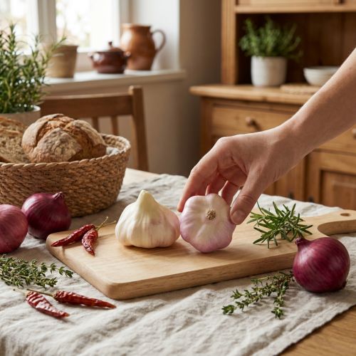 Künstlicher Knoblauch 2er-Set Ø6,5cm Rosa/Weiß Deko | Floristik24.at