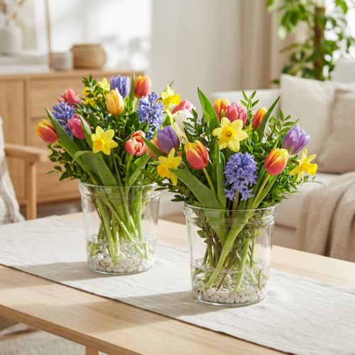 Artikel Glas-Blumenübertopf Klar Konisch Ø12cm H12,5cm 2er Set