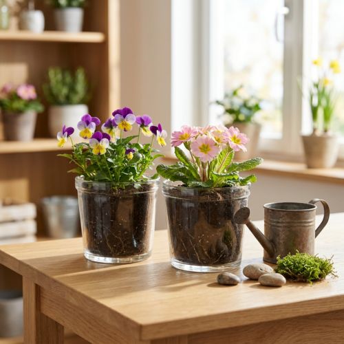 Artikel Blumentopf Glas Transparent Rund Ø11cm H10,5cm 2 St