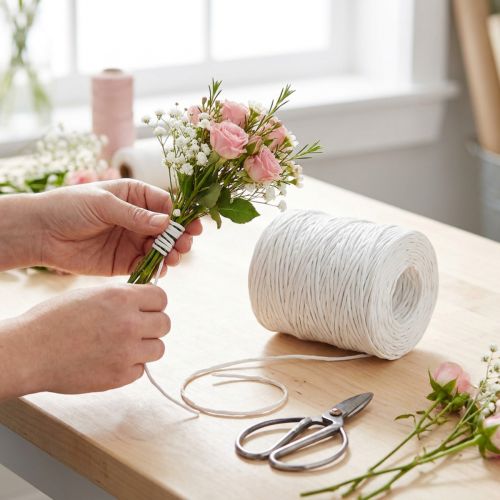 Artikel Papierwickeldraht Weiß 0,4 mm 205 m Dekodraht für Floristik und Bastelarbeiten