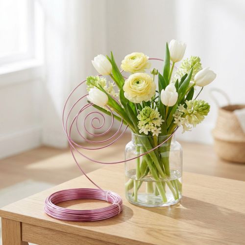Aluminium-Basteldraht Ø 2mm Rosa 12m rollbar | Floristik24.at